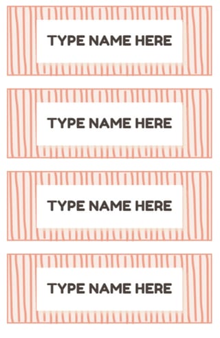 Editable Sage & Peach Striped Student Desk Labels | Canva and PowerPoint - image 3 of 4