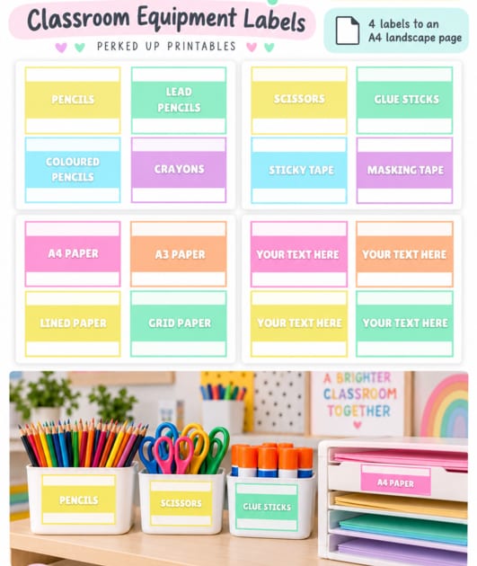 Visual Labels Classroom Editable Editable Classroom Equipment Labels Pastel Pop | 260+ Labels ...