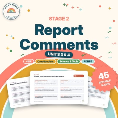 Stage 2 Report Comments | Units 3 & 4 | HSIE, Creative Arts, Science & Tech, PDHPE | NSW Syllabus