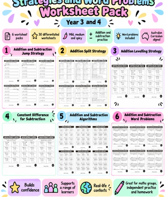 Addition and Subtraction Strategies & Word Problems | Years 3–4 | Maths ...