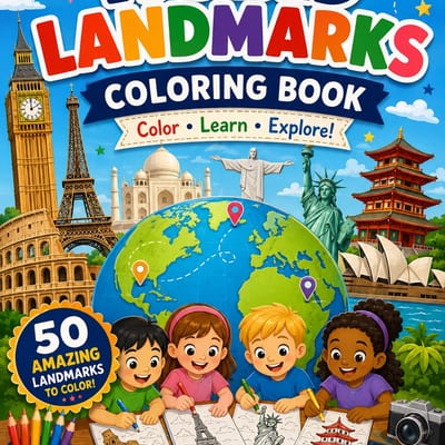 World Landmarks Coloring Pages | Geography & Social Studies Activities for Grades 1–4