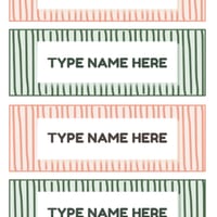 Editable Sage & Peach Striped Student Desk Labels | Canva and PowerPoint - thumbnail 2 of 4