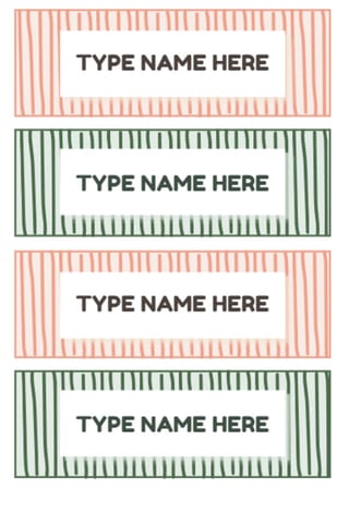 Editable Sage & Peach Striped Student Desk Labels | Canva and PowerPoint - image 2 of 4
