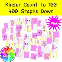 400 Pink Counting Graphs Down Numbers 1-100 for Kinder Maths