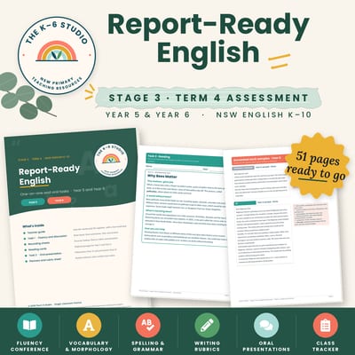 Stage 3 English Assessment Pack | Term 4 | NSW Syllabus | Report Ready