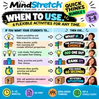 Quick Thinks Bundle 1 | 6 Short Critical Thinking Activities | Mixed-Ability & HPGE | Grades 3-8 - thumbnail 4 of 4