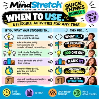 Quick Thinks Bundle 1 | 6 Short Critical Thinking Activities | Mixed-Ability & HPGE | Grades 3-8 - image 4 of 4