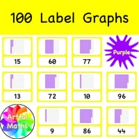 400 Purple Counting Graphs Down Numbers 1-100 for Kinder Maths - thumbnail 5 of 5