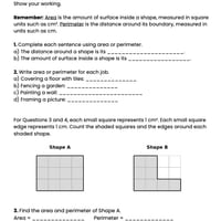 Area and Perimeter Worksheets for Years 4-6 - thumbnail 2 of 4