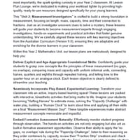 Mathematics - Unit 2: Measurement Investigators - LESSON PLANS - Year 2 - thumbnail 2 of 4