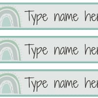 Muted Rainbow Editable Student Desk Name Labels | Canva & PowerPoint | Classroom - thumbnail 2 of 4