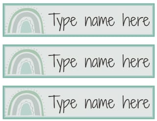 Muted Rainbow Editable Student Desk Name Labels | Canva & PowerPoint | Classroom - image 2 of 4