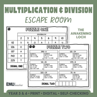 Multiplication & Division Maths Escape Room | Remainders | Year 5 & 6