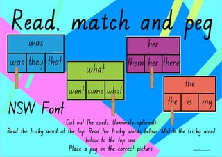 Tricky Word Match Activity (NSW font) - image 1 of 5